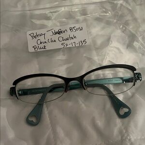 Betsey Johnson Black and Blue Women's Glasses